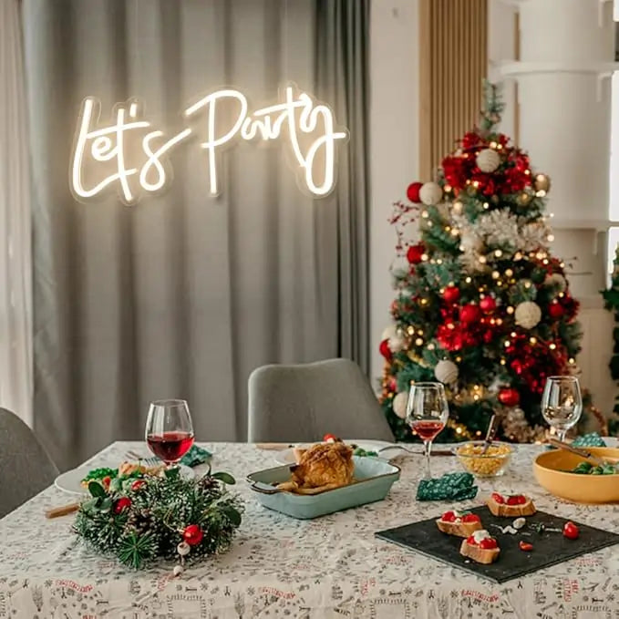 Let's Party Christmas Neon Sign