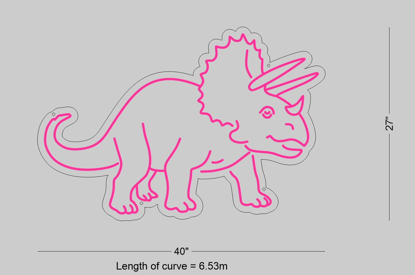 Triceratops Neon Sign