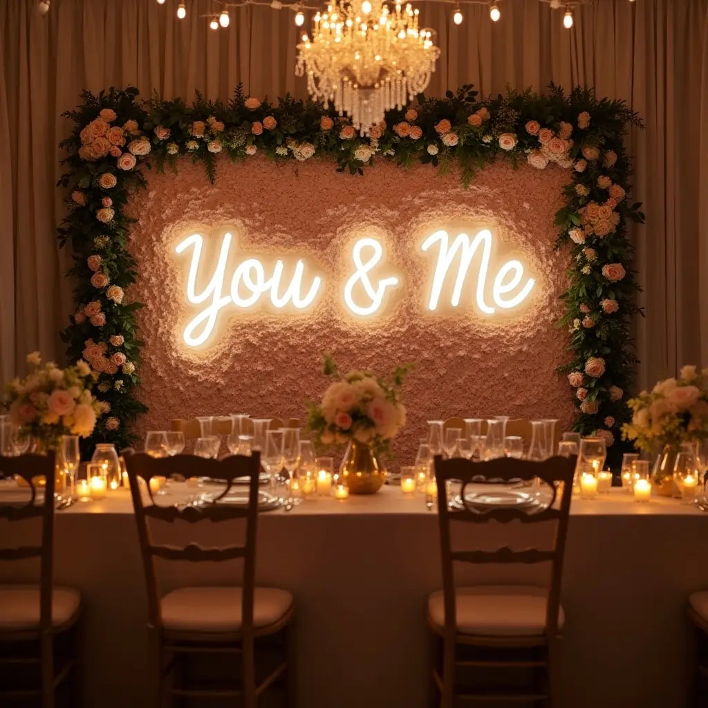 You & Me Wedding Neon Sign