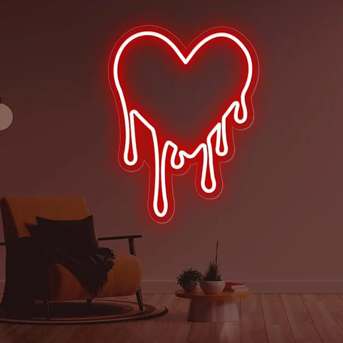 Bleeding Heart Bedroom Neon Sign