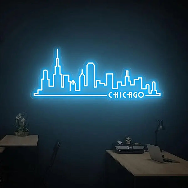 Chicago Skyline Bedroom Neon Sign