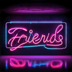 Social Media Neon Sign Mockup