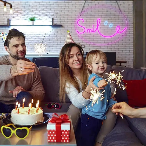 Smile Birthday Neon Sign